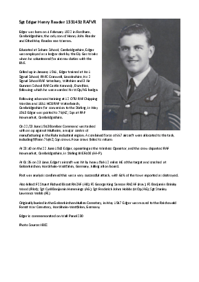 A preview of a PDF biography for Reader, Edgar Henry